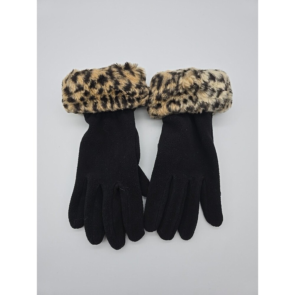 Berkshire Fashion Faux Leopard Fur & Fleece  Gloves Women's One Siz Fits Most